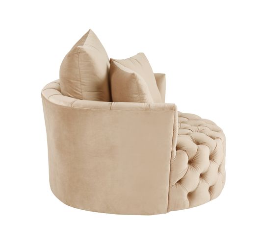 ACME Zunyas Beige Velvet Accent Chair with Swivel Model AC00290