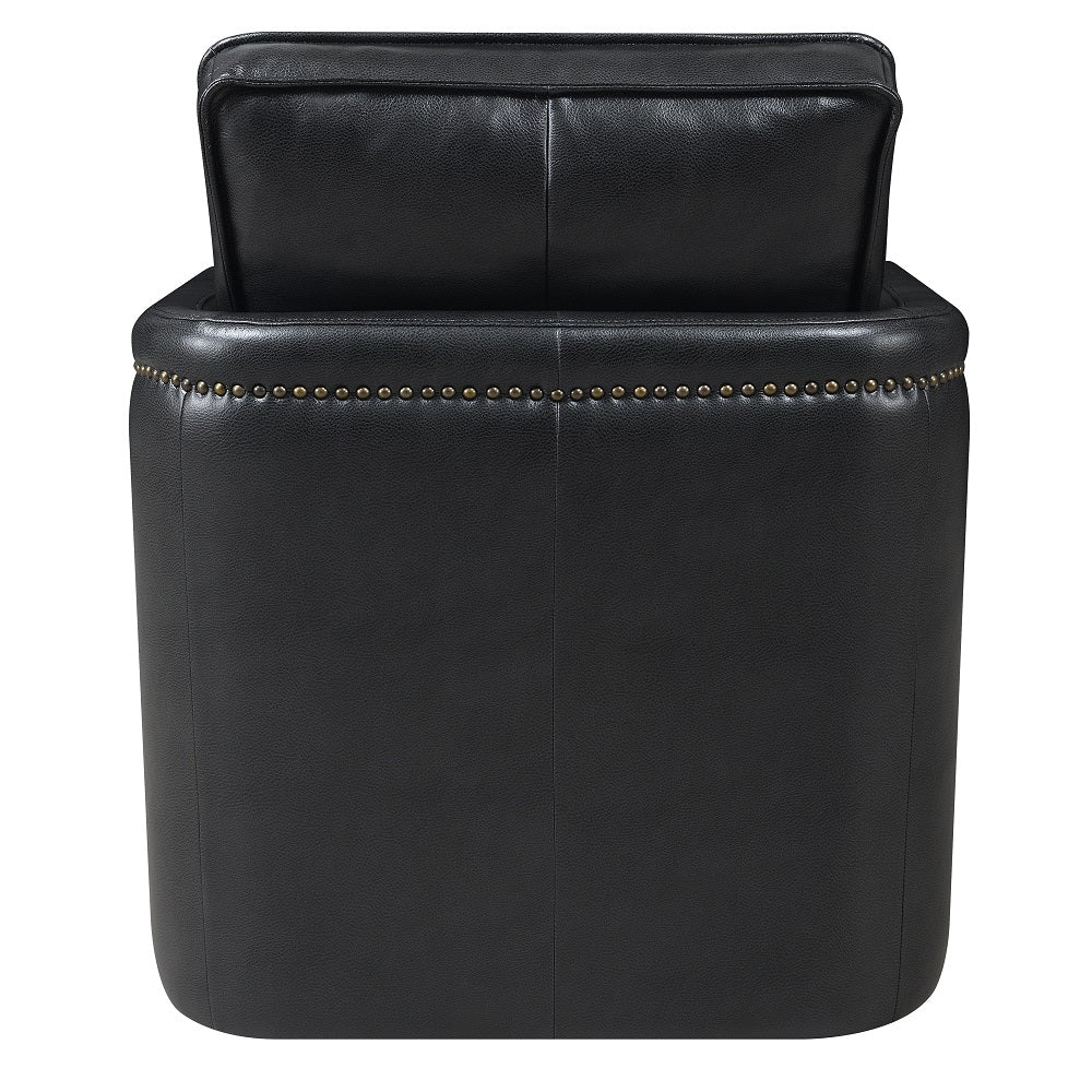 ACME Rocha Black Leather Aire Accent Chair with Swivel Model AC01885