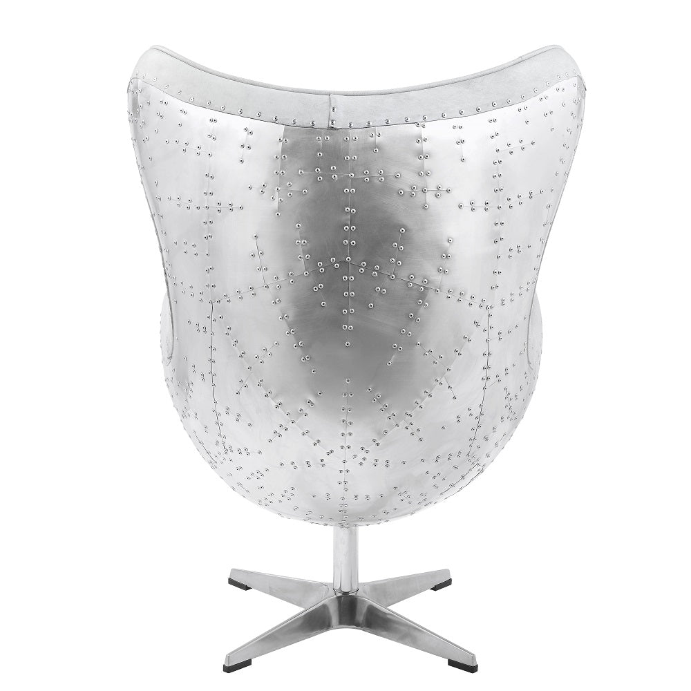 ACME Brancaster Vintage white Top grain Leather Accent Chair with Swivel Model AC01991