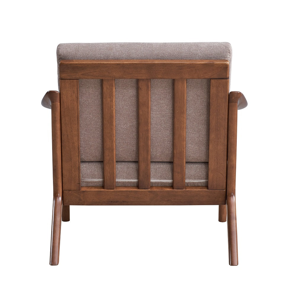ACME Lide Light Brown Fabric & Brown Accent Chair Model AC02378