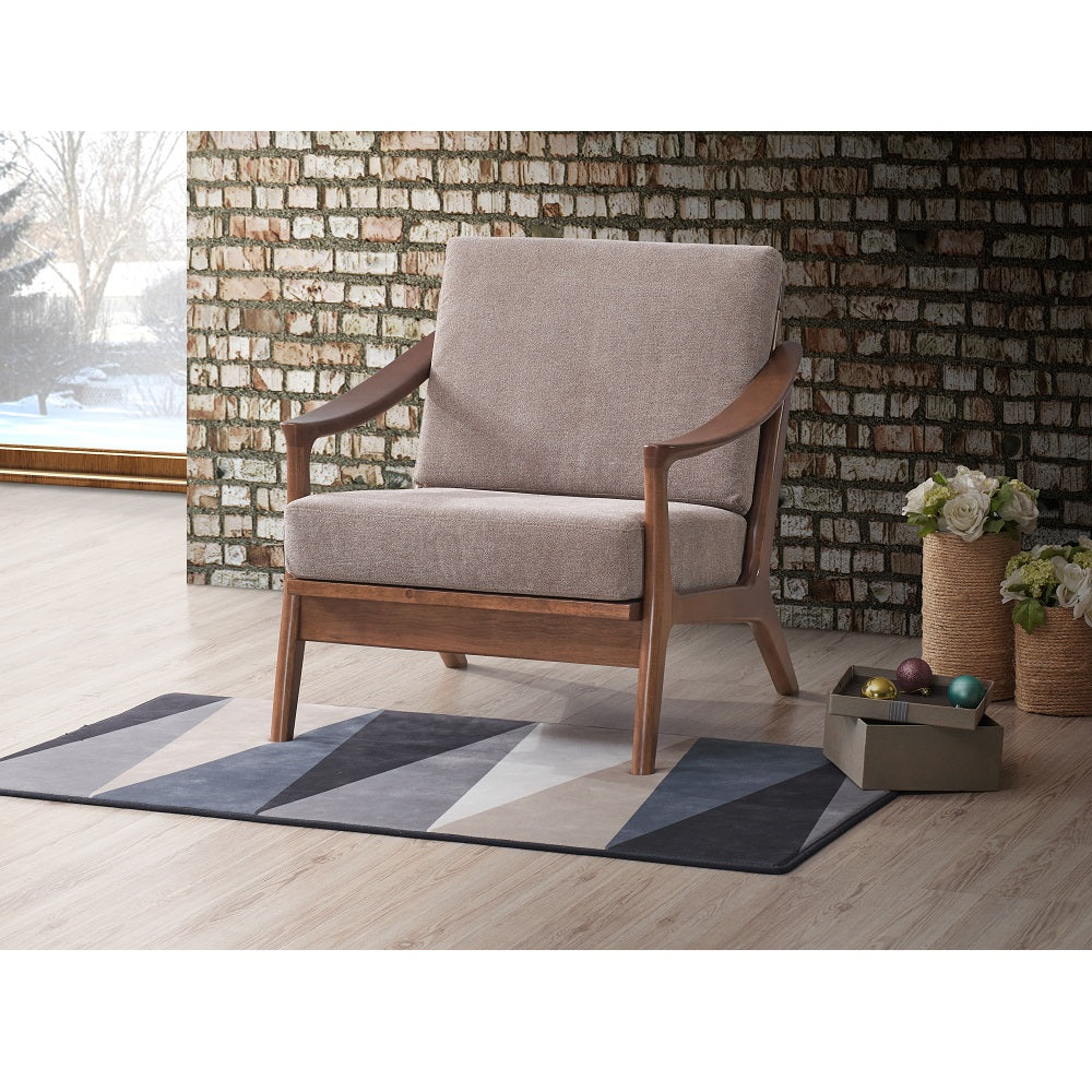 ACME Lide Light Brown Fabric & Brown Accent Chair Model AC02378