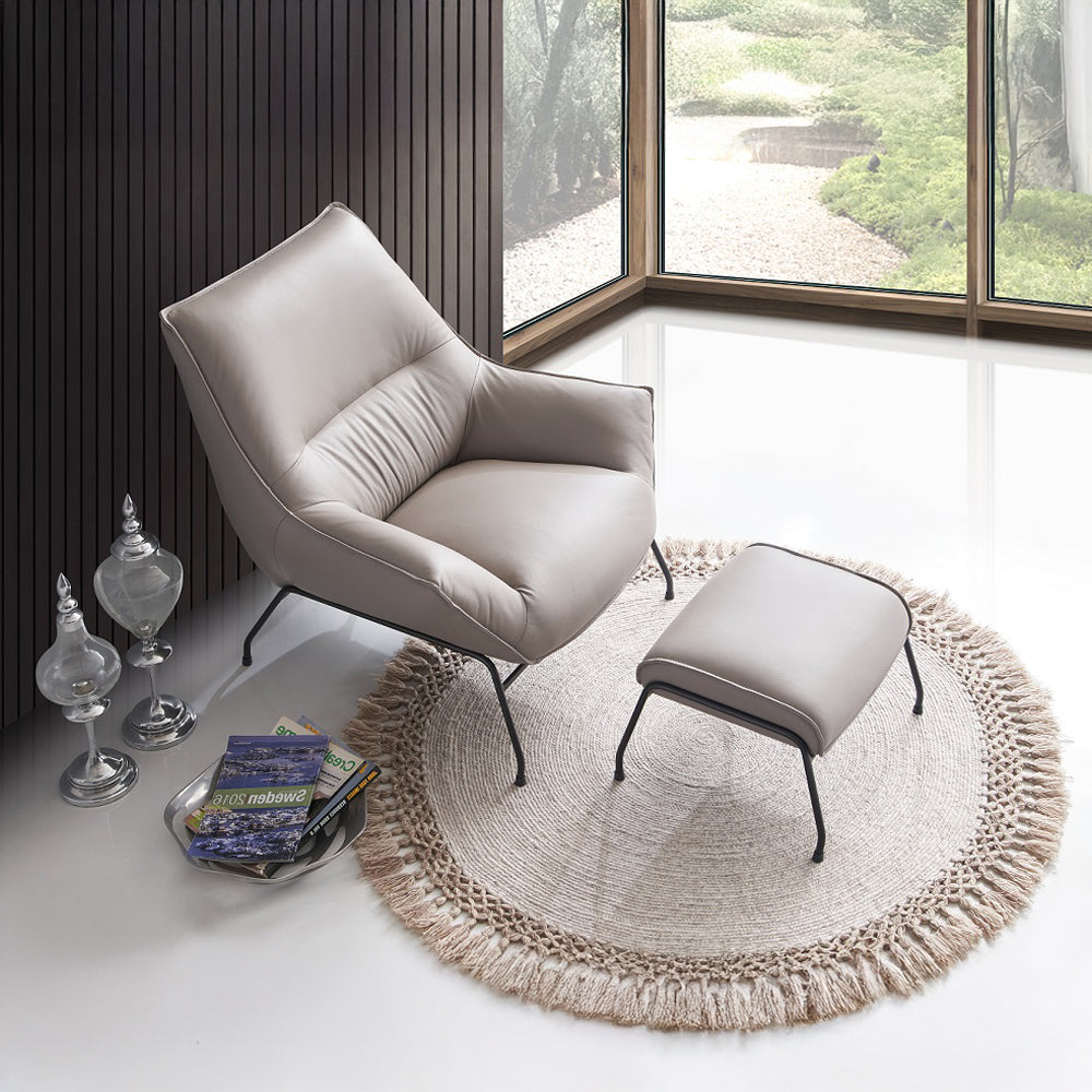ACME Jabel Khaki Top Grain Leather Accent Chair Model AC02385