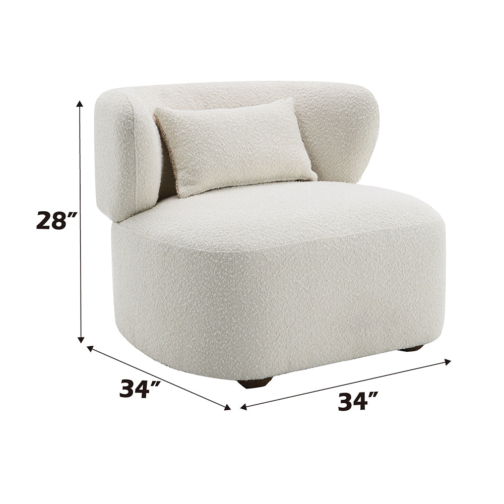 ACME Darius Beige Boucle Accent Chair with Pillow Model AC02589