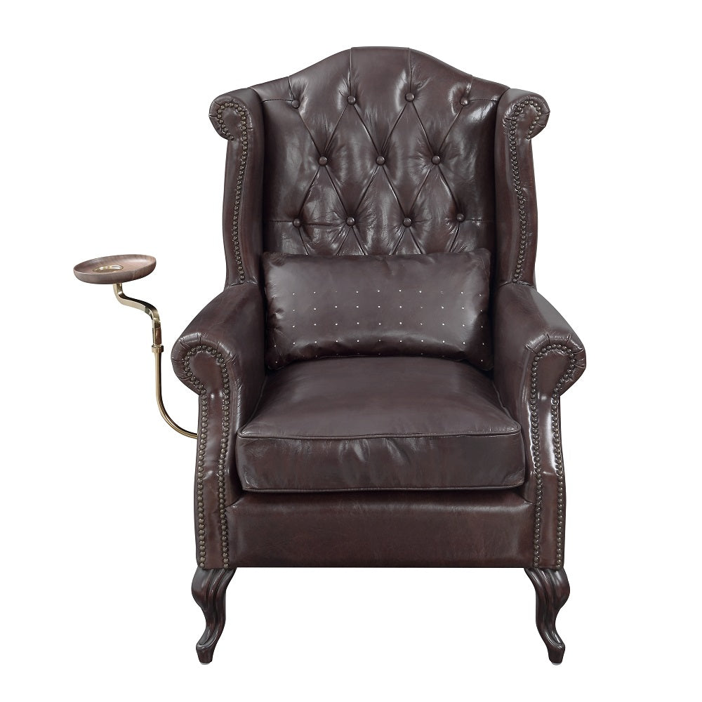 ACME Pino Vintage Brown Top Grain Leather Accent Chair Model AC02994
