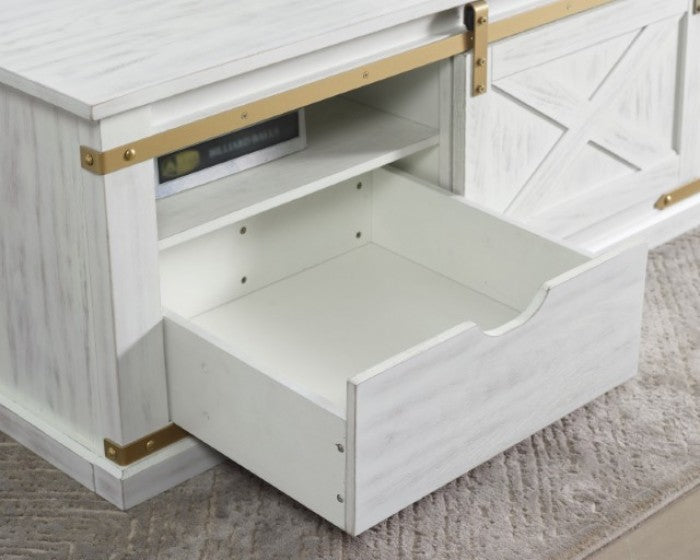 Furniture of America Bacerra Antique White/Gold Rustic Coffee Table Model CM4018WH-C