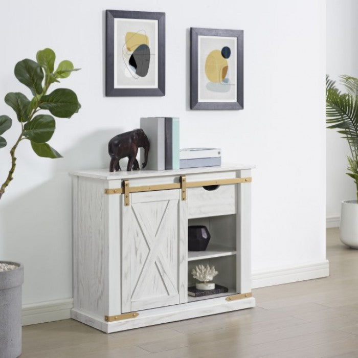 Furniture of America Bacerra Antique White/Gold Rustic Sofa Table Model CM4018WH-S