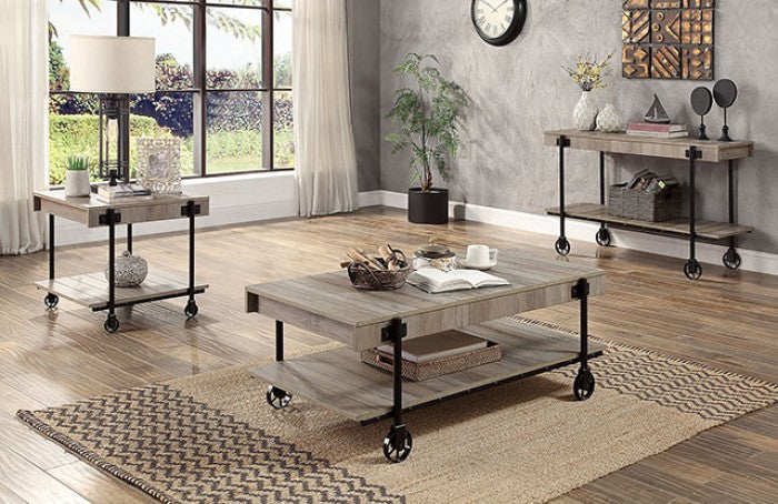 Furniture of America Lobb Natural Tone/Black Industrial Coffee Table Model CM4217A-C