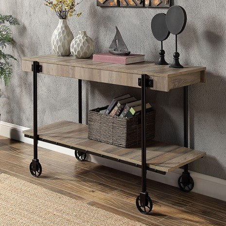 Furniture of America Lobb Natural Tone/Black Industrial Sofa Table Model CM4217A-S
