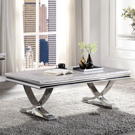 Furniture of America Wettingen Chrome Glam Coffee Table Model CM4285C-TABLE