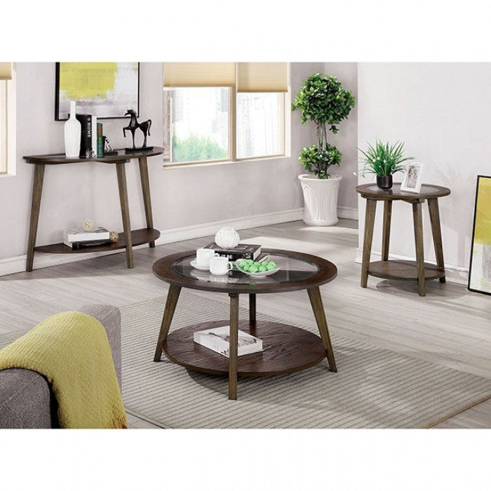 Furniture of America Uriel Dark Oak Mid-Century Modern End Table Model CM4345E
