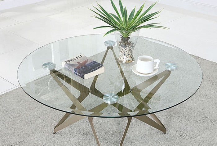 Furniture of America Alvise Champagne Contemporary Coffee Table Model CM4377C-TABLE
