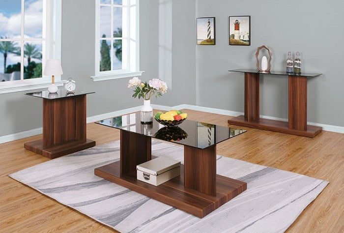 Furniture of America Mannedorf Black/Dark Walnut Contemporary Sofa Table Model CM4567A-S