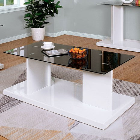 Furniture of America Mannedorf Black/White Contemporary Coffee Table Model CM4567WH-C