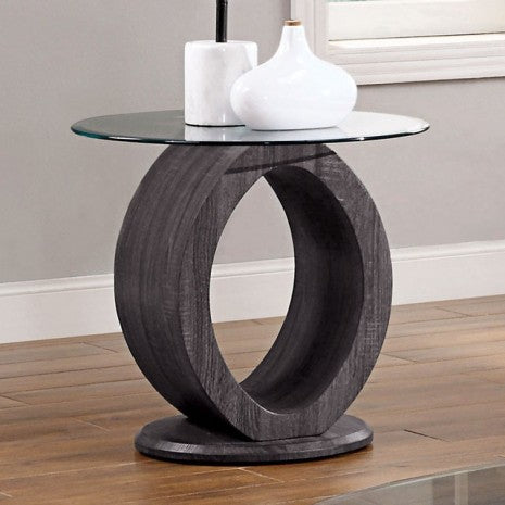 Furniture of America Lodia Gray Contemporary End Table Model CM4825GY-E-PK