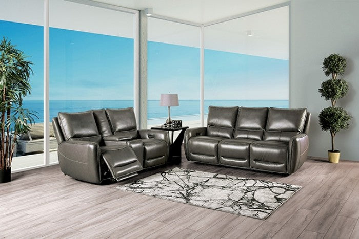 Furniture of America Phineas Gray Transitional Power Recliner Model CM9921GY-CH-PM