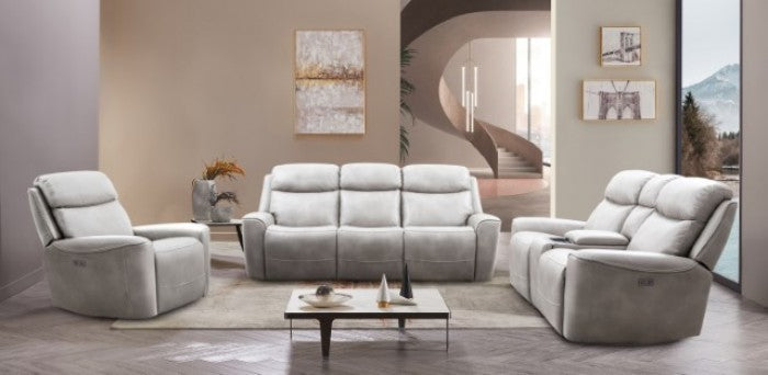 Furniture of America Artemia Light Taupe Transitional Power Recliner Model CM9922FG-CH-PM
