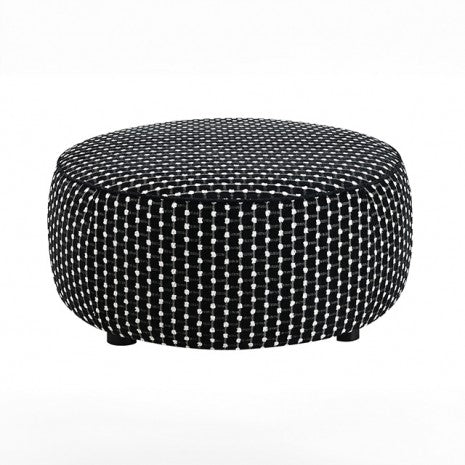 Furniture of America Viviani White/Black Transitional Ottoman Model FM61007BK-OT