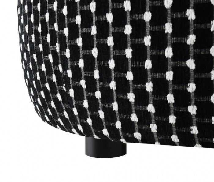 Furniture of America Viviani White/Black Transitional Ottoman Model FM61007BK-OT