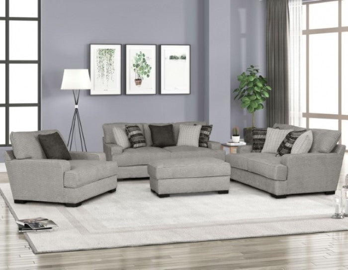 Furniture of America Ardenfold Gray Contemporary Ottoman Model FM64201GY-OT
