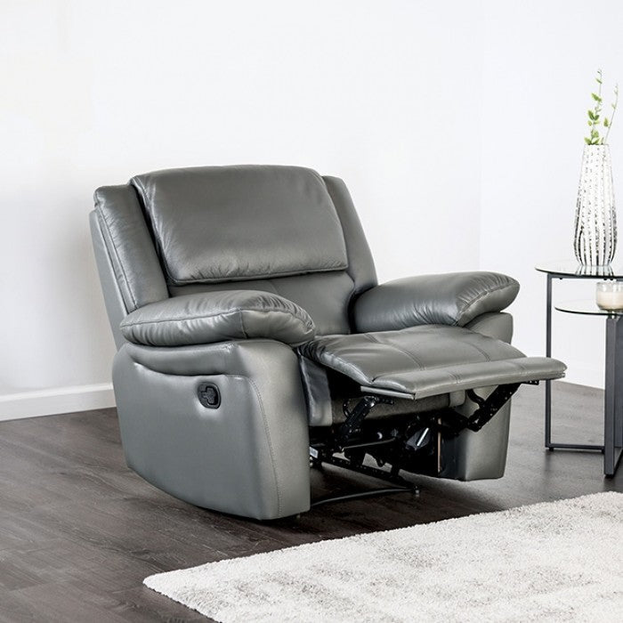 Furniture of America Glarus Dark Gray Transitional Recliner Chair Model FM69003DG-CH-M
