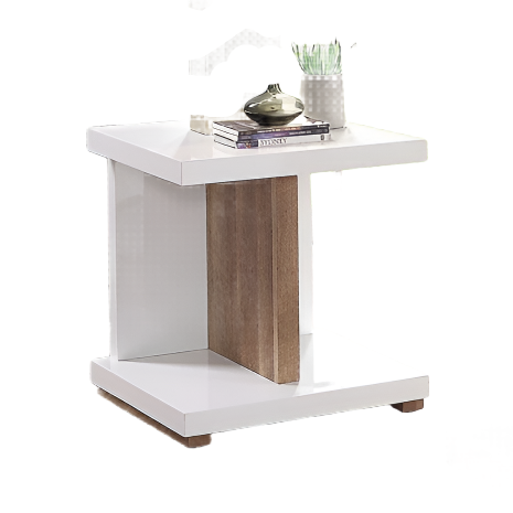 Furniture of America Moa White/Natural Tone Contemporary End Table Model FOA4495E
