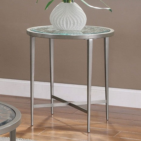 Furniture of America Freja Silver Contemporary End Table Model FOA4743E