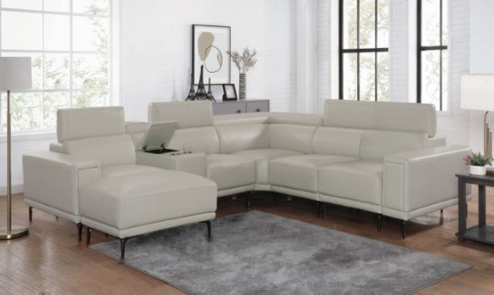 Furniture of America Brekstad Light Gray Contemporary Ottoman Model FOA6476LG-OT