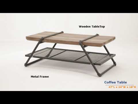 ACME Brantley Oak & Sandy Gray Coffee Table Model LV00430