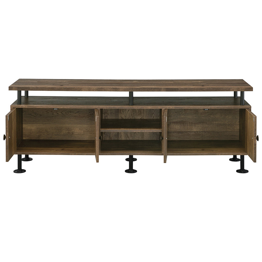 ACME Ensata II Rustic Oak & Black TV Stand Model LV00142