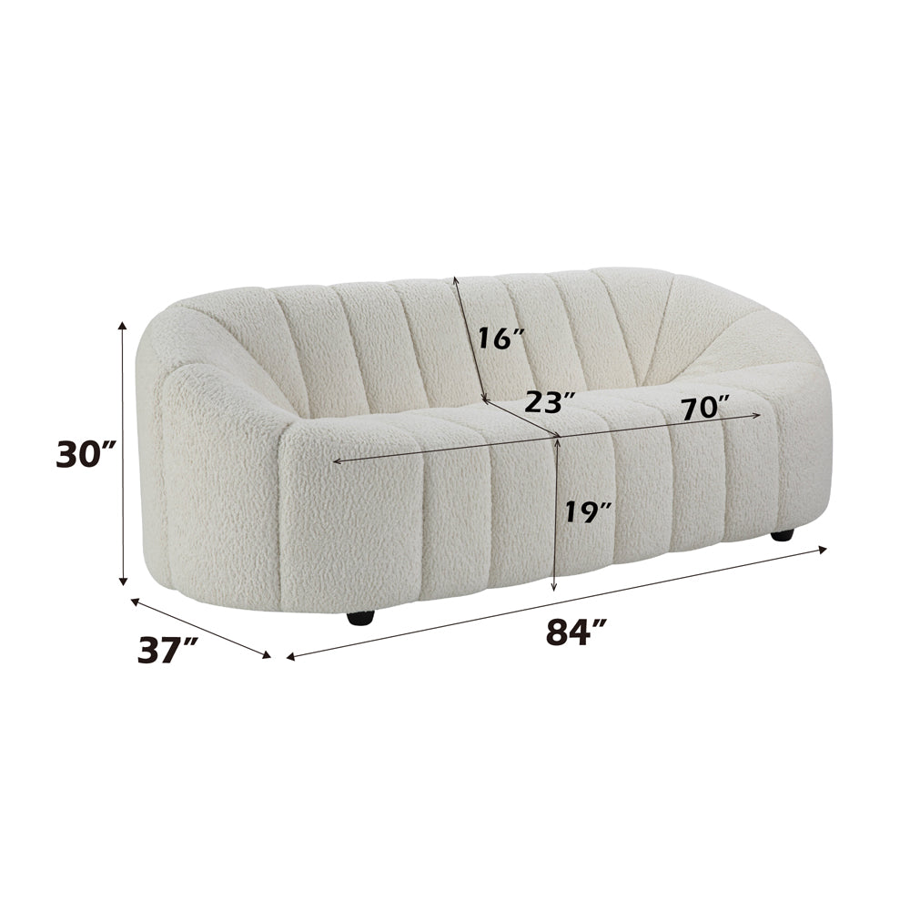 ACME Osmash White Teddy Sherpa Sofa Model LV00229