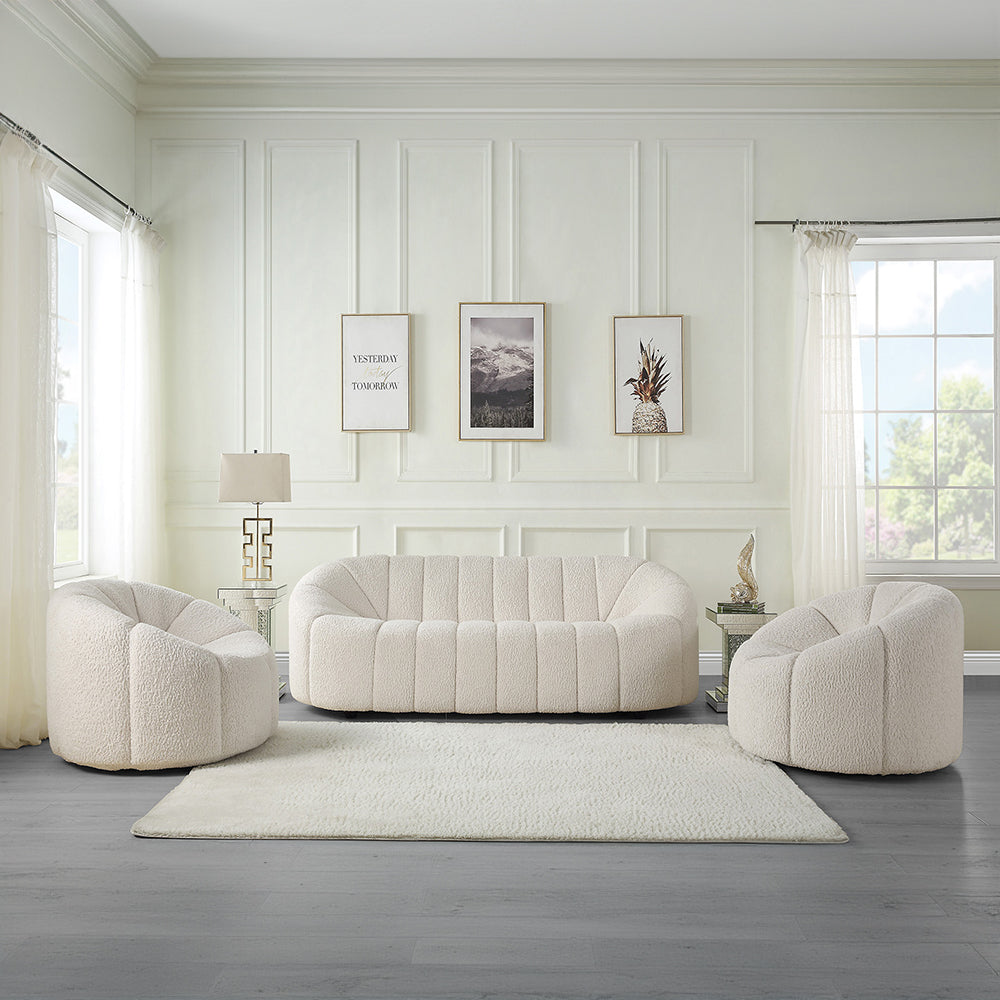 ACME Osmash White Teddy Sherpa Sofa Model LV00229