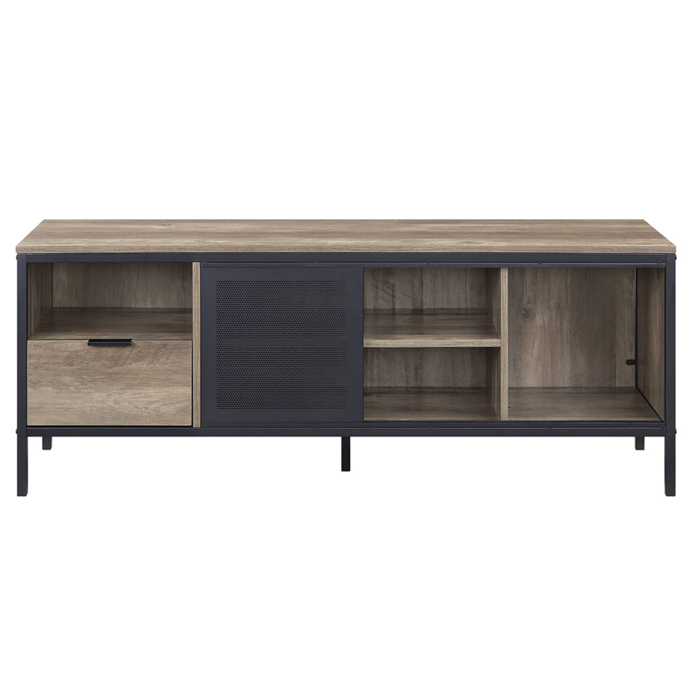 ACME Nantan Rustic Oak & Black TV Stand Model LV00404