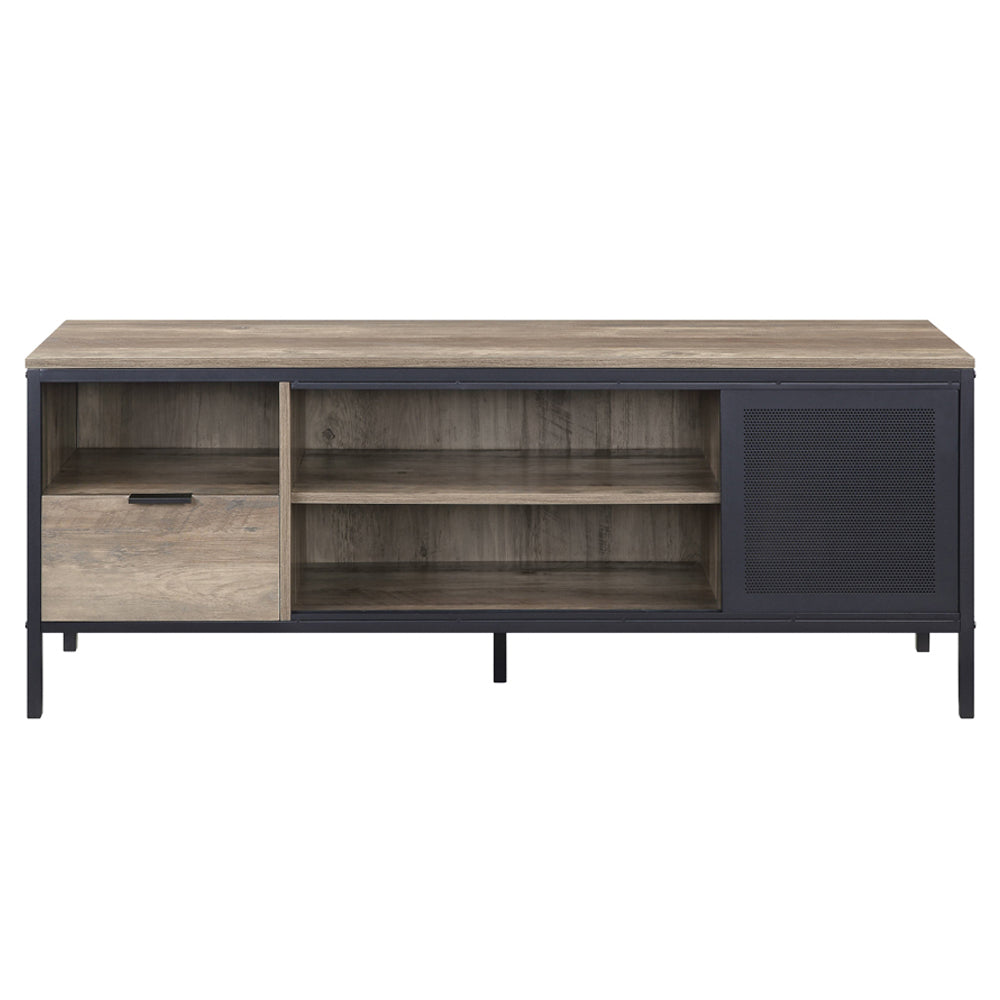 ACME Nantan Rustic Oak & Black TV Stand Model LV00404