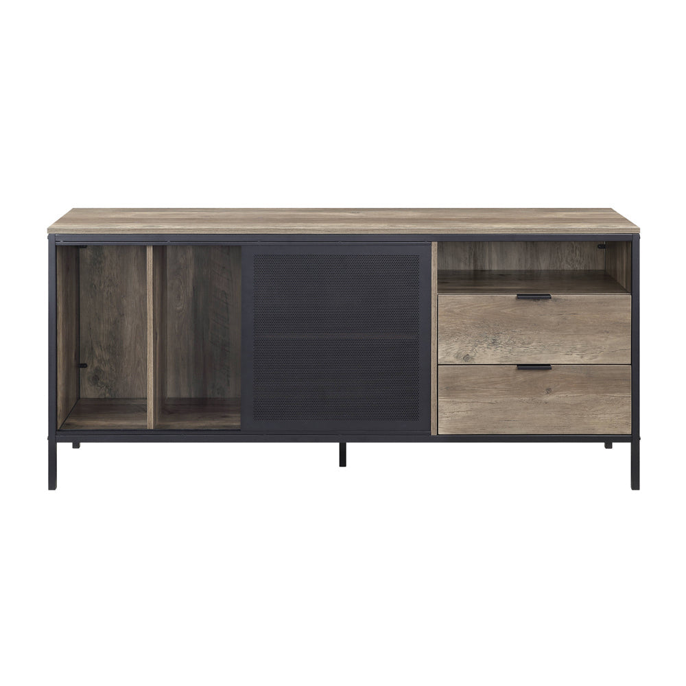 ACME Nantan Rustic Oak & Black TV Stand Model LV00405