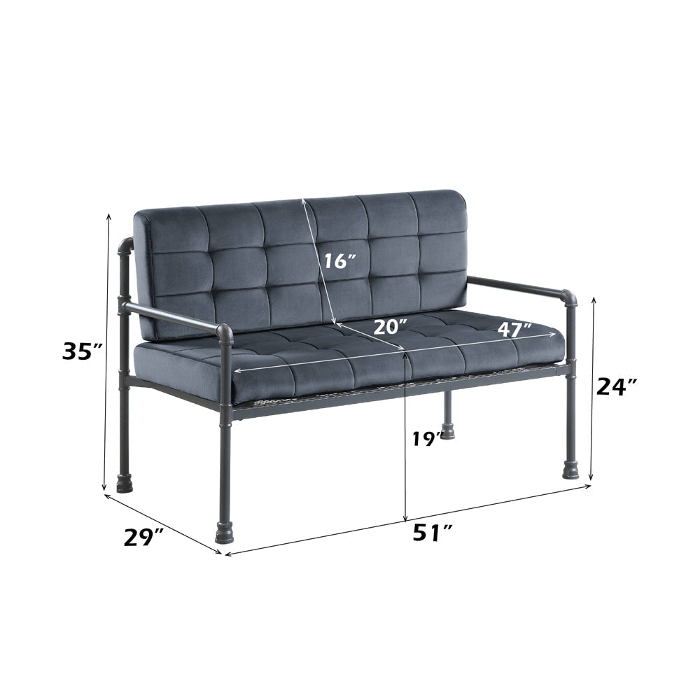 ACME Brantley Gray Velvet & Sandy Gray Loveseat Model LV00426