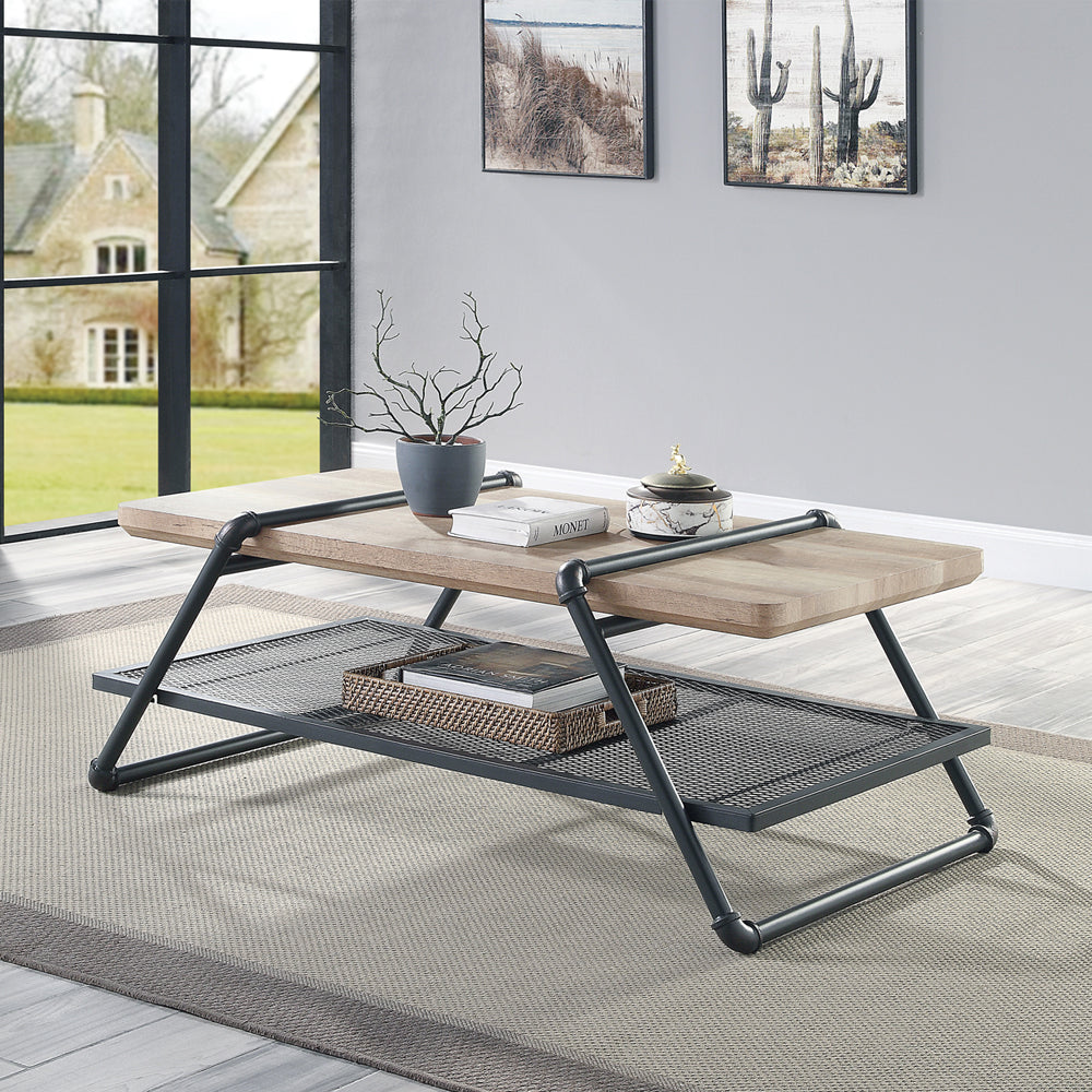 ACME Brantley Oak & Sandy Gray Coffee Table Model LV00430