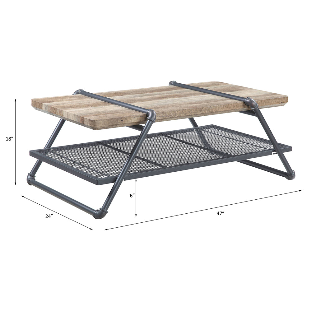 ACME Brantley Oak & Sandy Gray Coffee Table Model LV00430