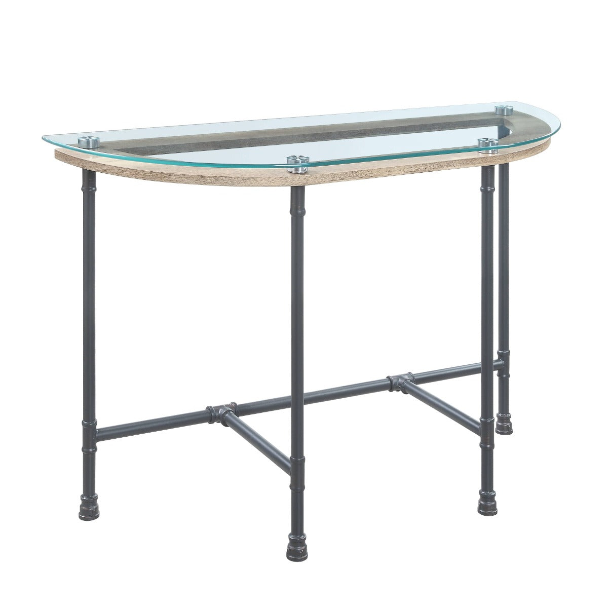 ACME Brantley Clear Glass & Sandy Gray Sofa Table Model LV00437