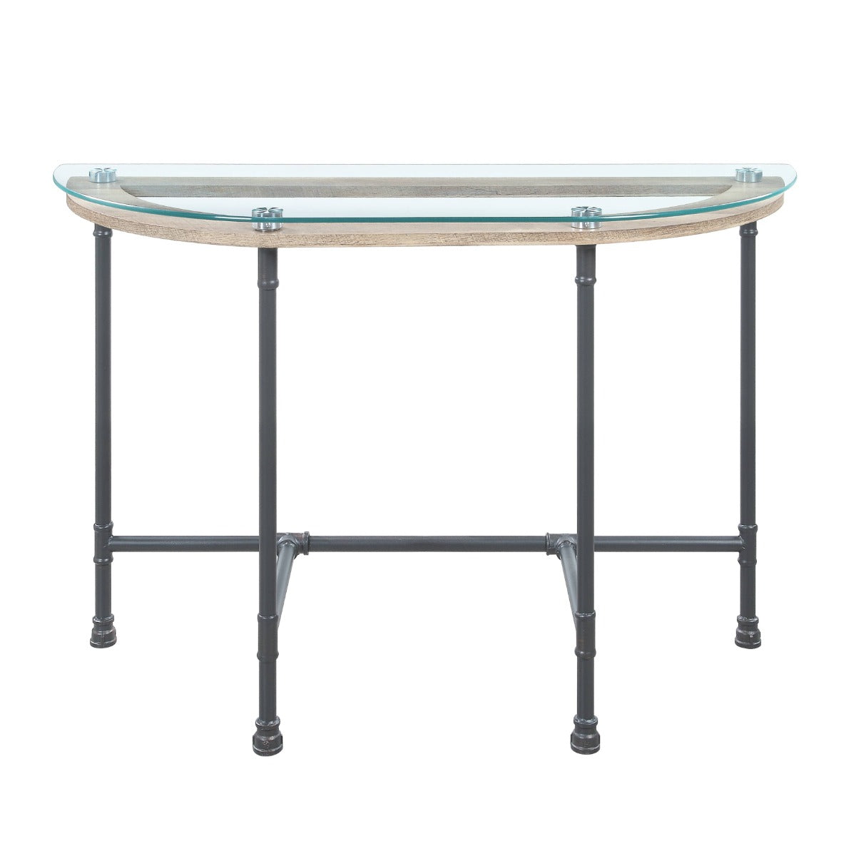 ACME Brantley Clear Glass & Sandy Gray Sofa Table Model LV00437