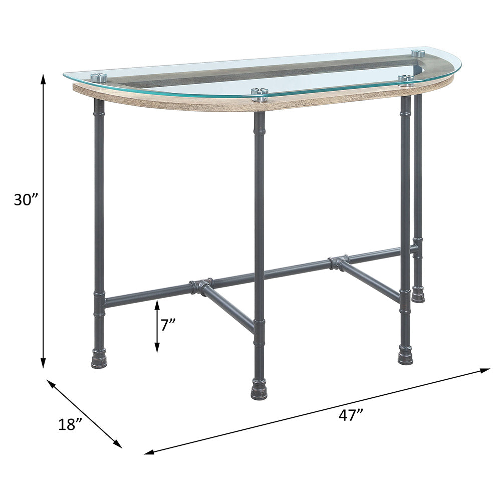 ACME Brantley Clear Glass & Sandy Gray Sofa Table Model LV00437