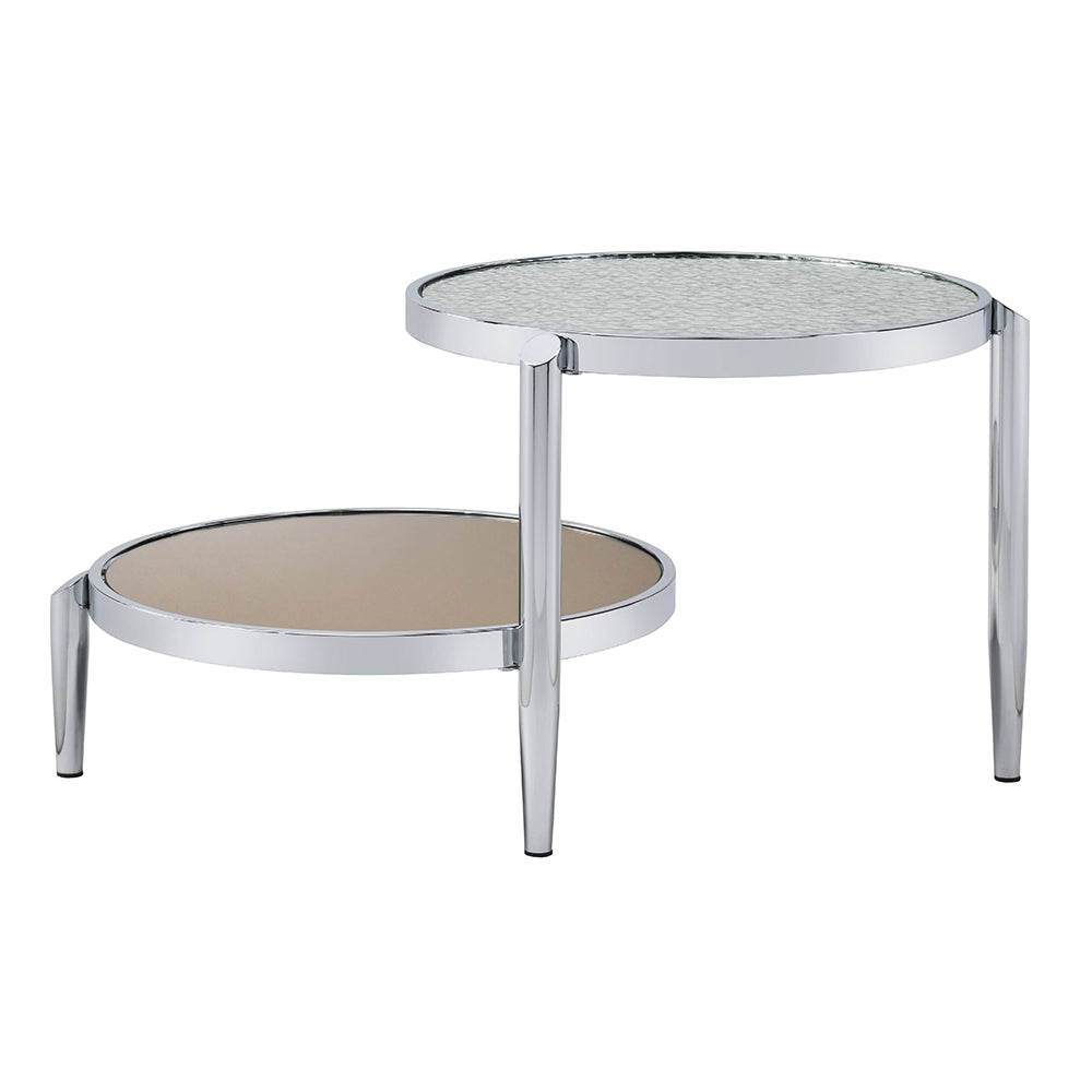 ACME Abbe Glass & Chrome Coffee Table Model LV00572
