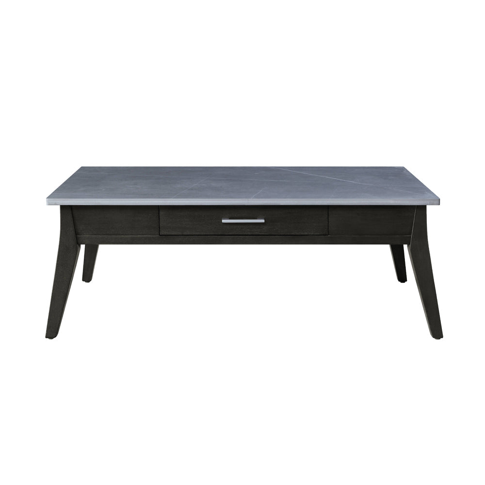 ACME Zemocryss Sintered Stone Top & Dark Brown Coffee Table Model LV00608
