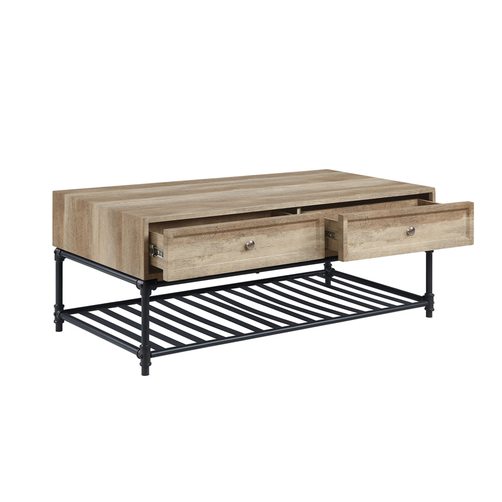 ACME Brantley Oak & Sandy Black Coffee Table Model LV00748