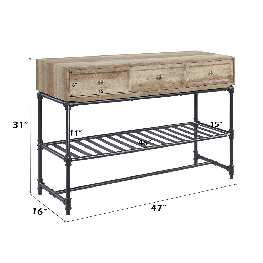 ACME Brantley Oak & Sandy Black Sofa Table Model LV00750