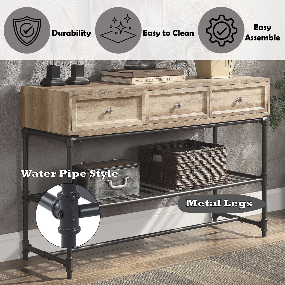 ACME Brantley Oak & Sandy Black Sofa Table Model LV00750