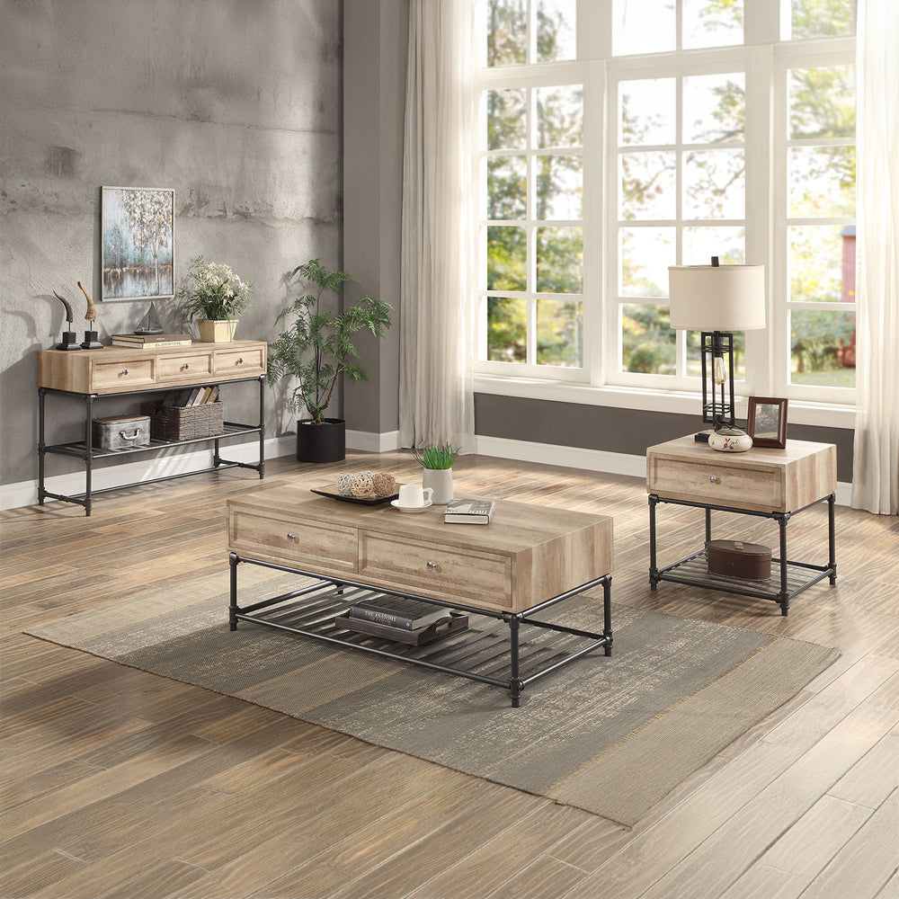 ACME Brantley Oak & Sandy Black Sofa Table Model LV00750