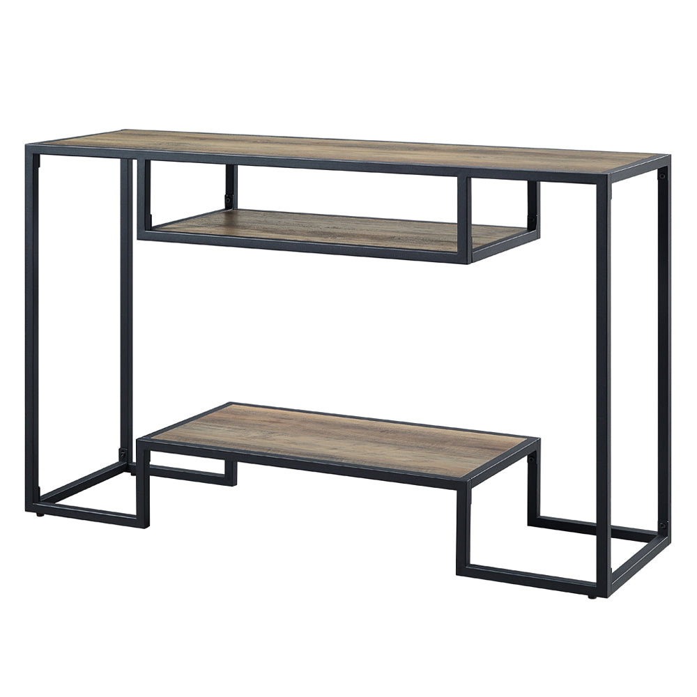 ACME Idella Rustic Oak & Black Sofa Table Model LV00887