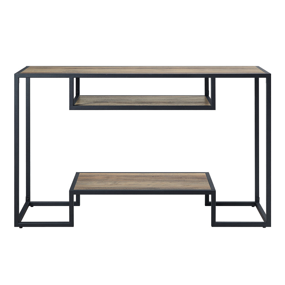 ACME Idella Rustic Oak & Black Sofa Table Model LV00887
