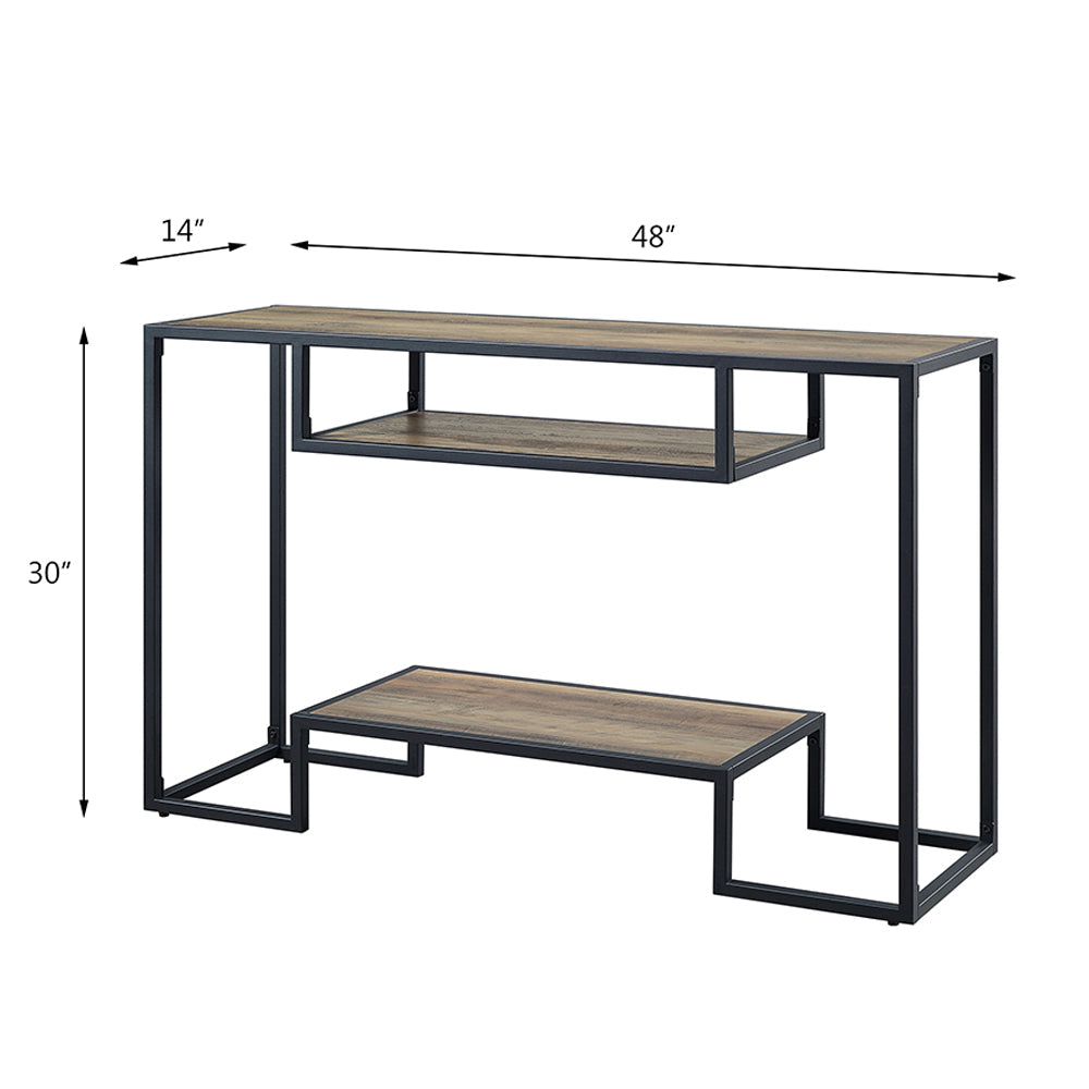 ACME Idella Rustic Oak & Black Sofa Table Model LV00887