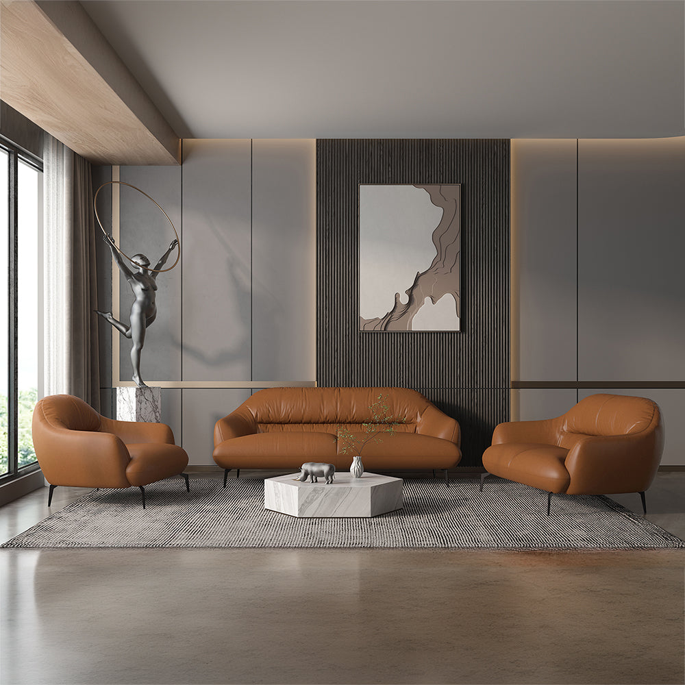 ACME Leonia Cognac Tan Top Grain Leather Loveseat Model LV00938